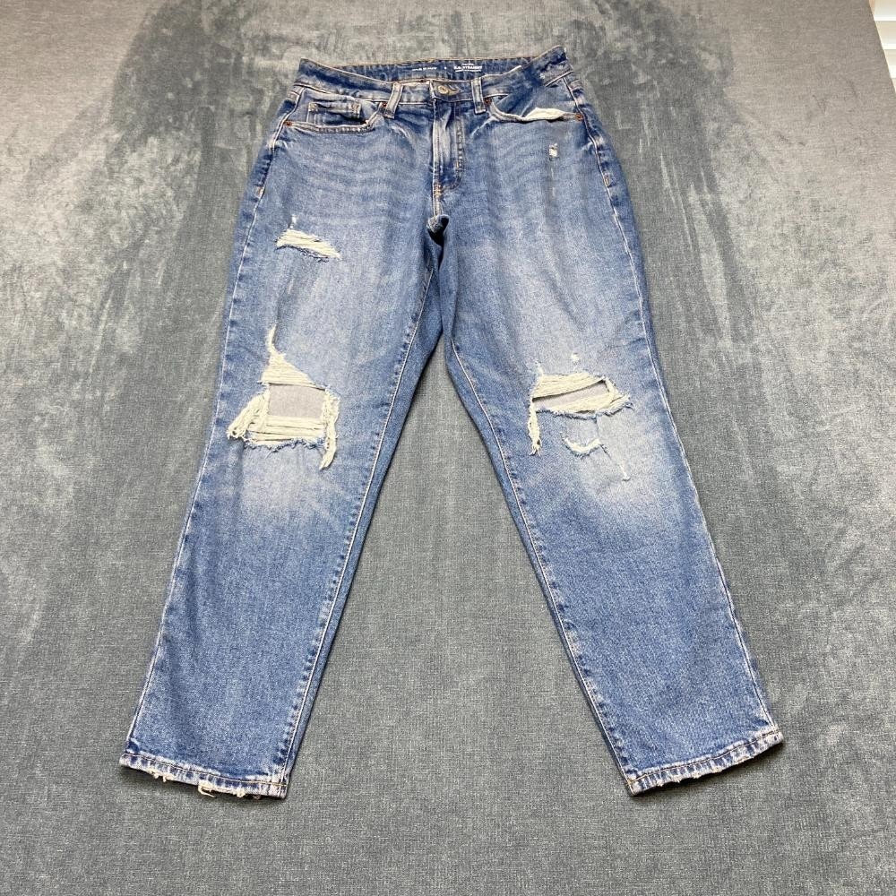 Old Navy Jeans Womens 8 27x27 Blue Cotton Stretch Straight Secret Slim High Rise